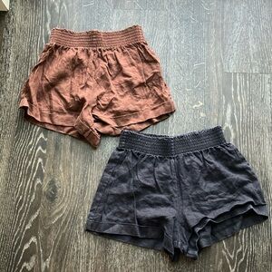 Reformation High Waist Shorts - Chocolate Brown and Black 
Mila Shorts